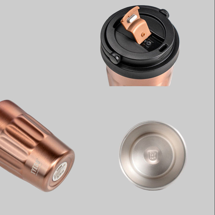 Ποτήρι θερμός TYESO με χερούλι μεταφοράς 400mL/500mL Μεταλλικό χρώμα