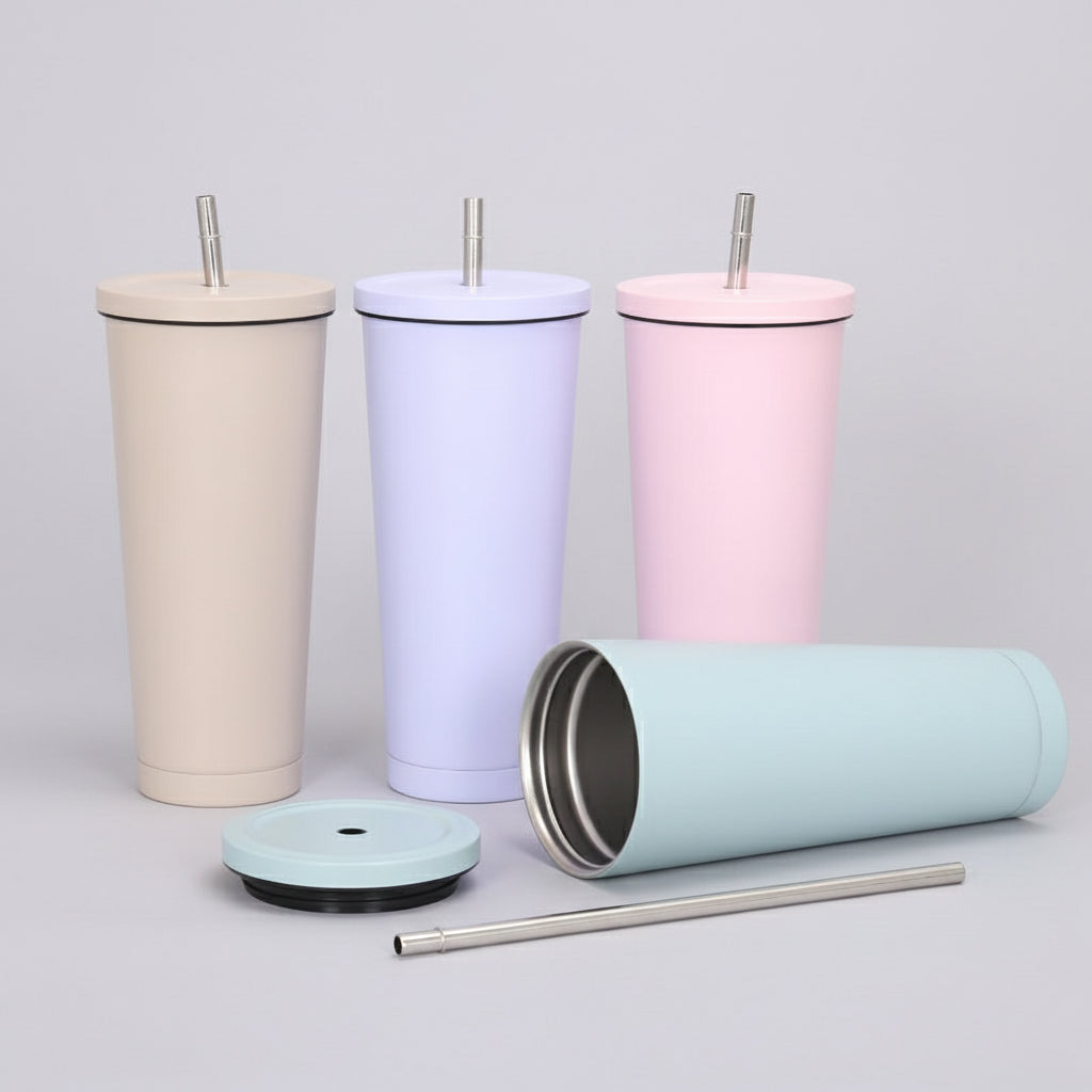 Ποτήρι θερμός με καλαμάκι 750mL Μονόχρωμο