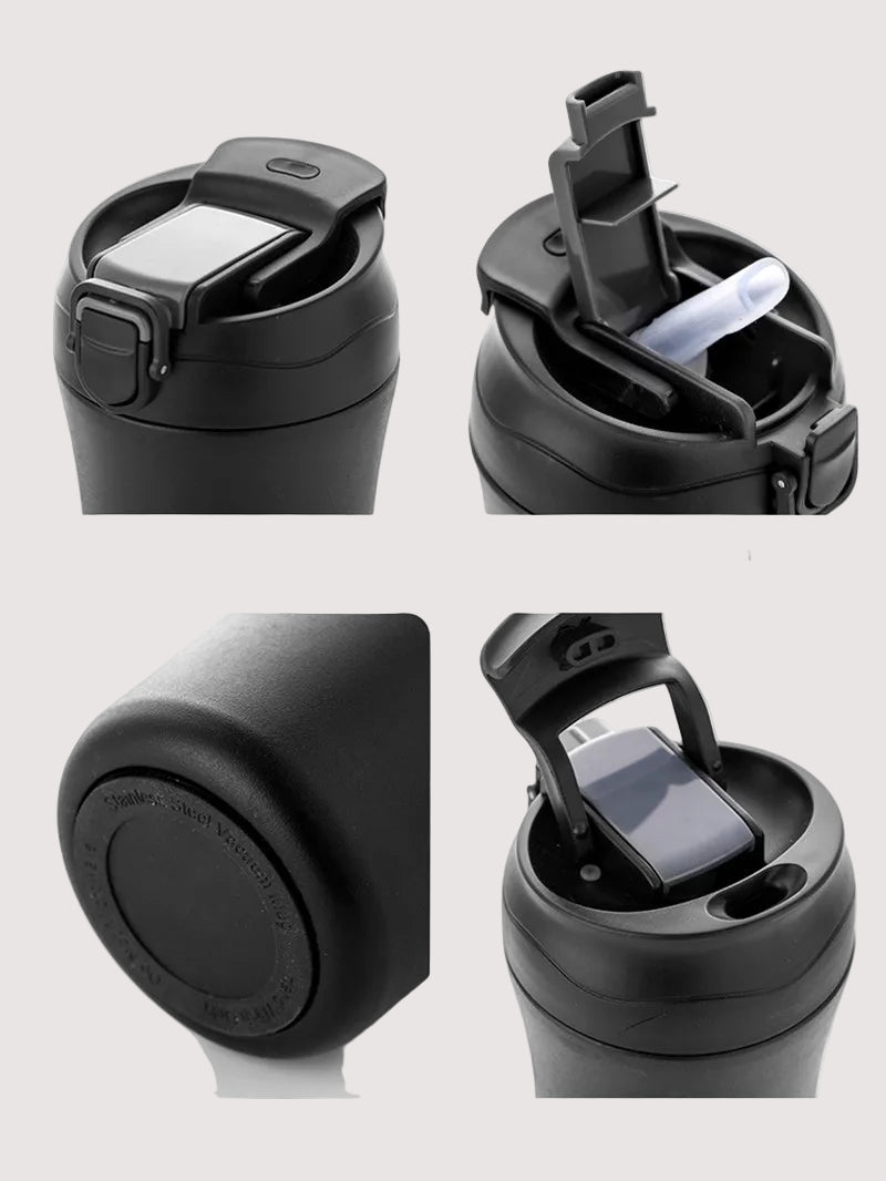 Ποτήρι με καπάκι διπλής χρήσης 400mL Μονόχρωμο