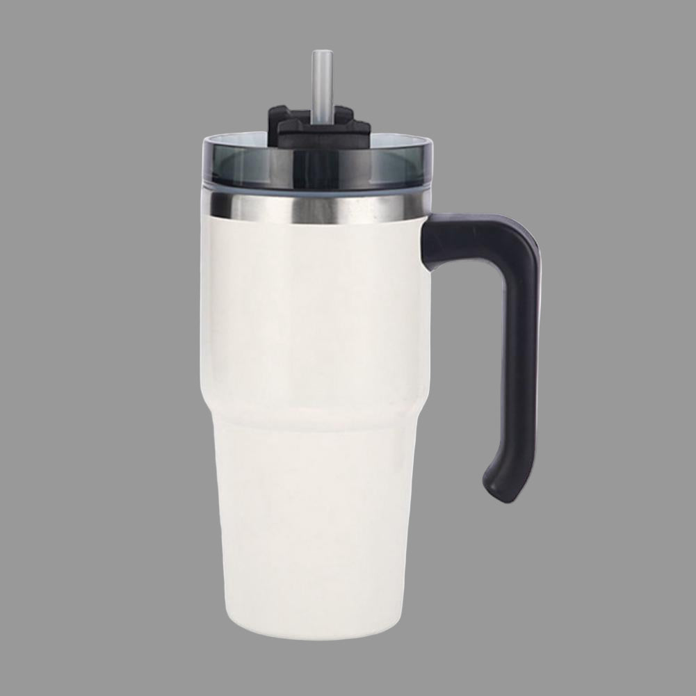 Ποτήρι θερμός μεγάλης χωρητικότητας με χερούλι και καλαμάκι 591mL/887mL Μονόχρωμο